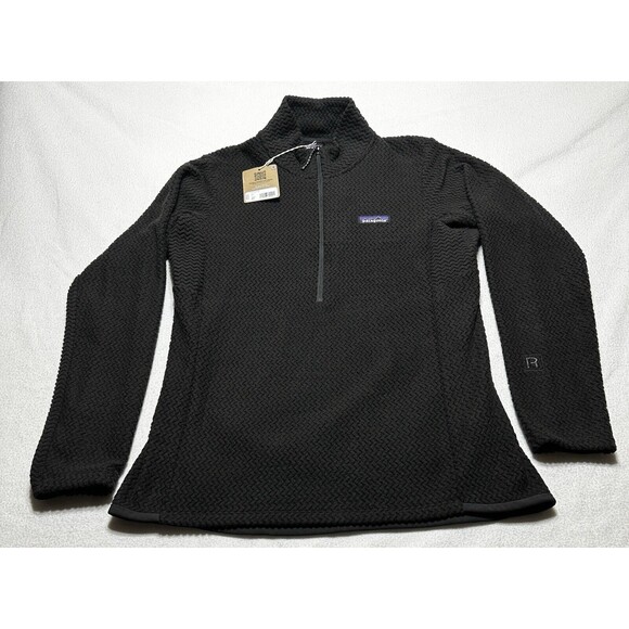 PATAGONIA R1 Air 1/2 Zip Fleece Womens M Pullover 40250 BLACK Long Sleeve NWT - Picture 1 of 12